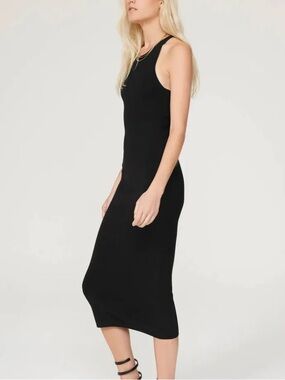 A.L.C. Marc Ribbed Racerback Knit Midi Dress Black Size Small Minimalist